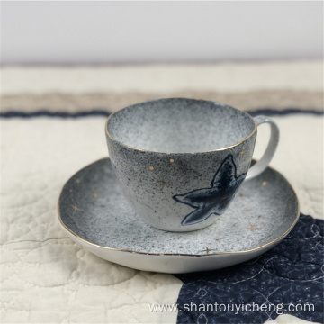 Hand painted ceramic tableware cup and saucer sets